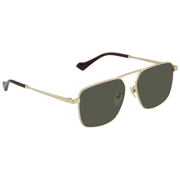 NEW Gucci Green and Gold Square Men's Sunglasses - Picture 1 of 4